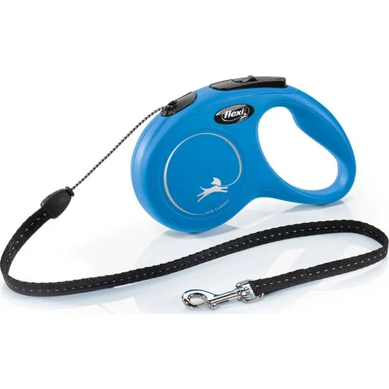 Flexi New Classic S 5 m Blå Hundesnor med Rulle