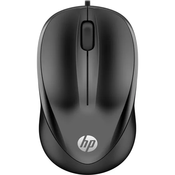 HP Wired Mouse 1000, sort, 1200 DPI, kablet