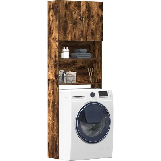 vidaXL vaskemaskineskab 64x24x190 cm røget eg
