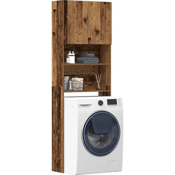 vidaXL vaskemaskineskab 64x24x190 cm gammelt træ-look