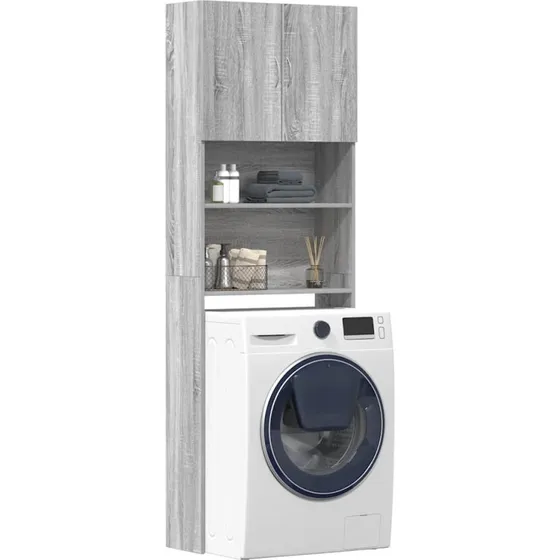 vidaXL vaskemaskineskab 64x24x190 cm grå sonoma-eg