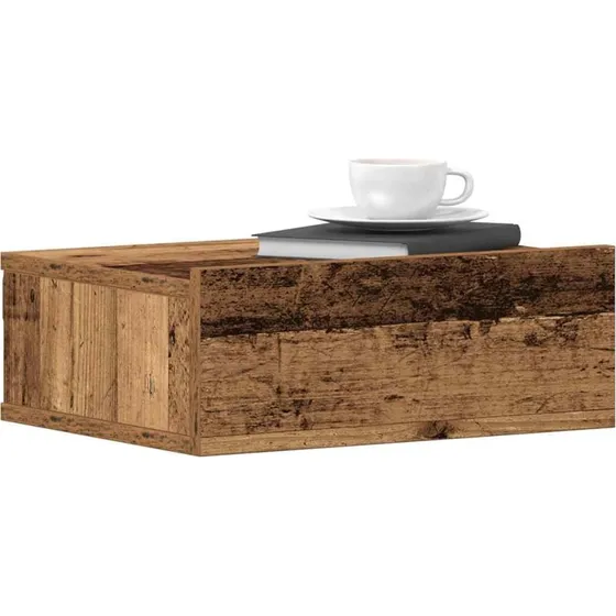 vidaXL Væghængt Natbord 40x32x15 cm Konstrueret Træ Gammelt Træ-Look