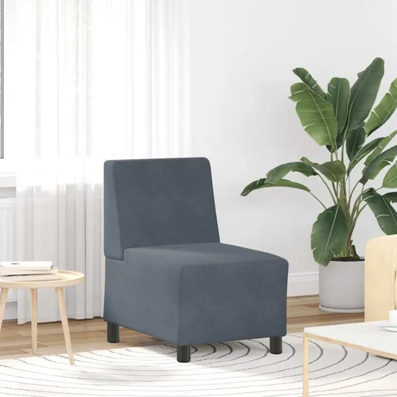 vidaXL modulær sofa 55 cm mørkegrå fløjl