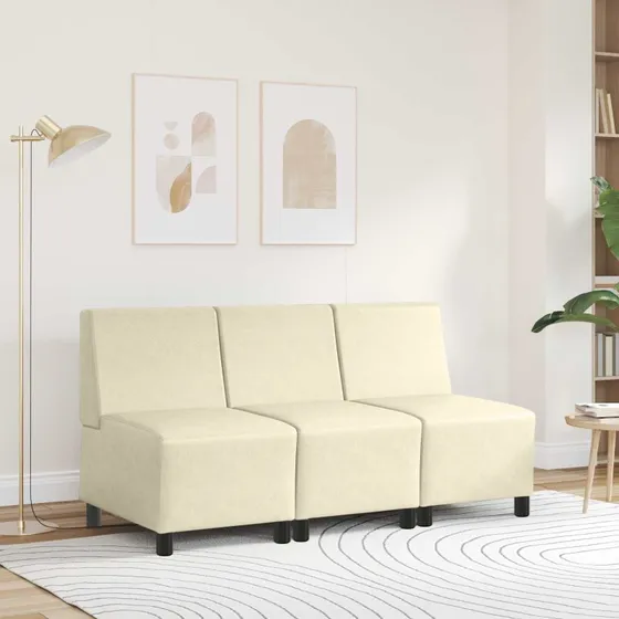 vidaXL Modulsofa enhed uden arme, Creme, 55 x 74 x 82 cm