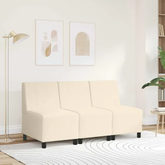 vidaXL Modulsofa enhed uden arme, creme, 55 x 74 x 82 cm