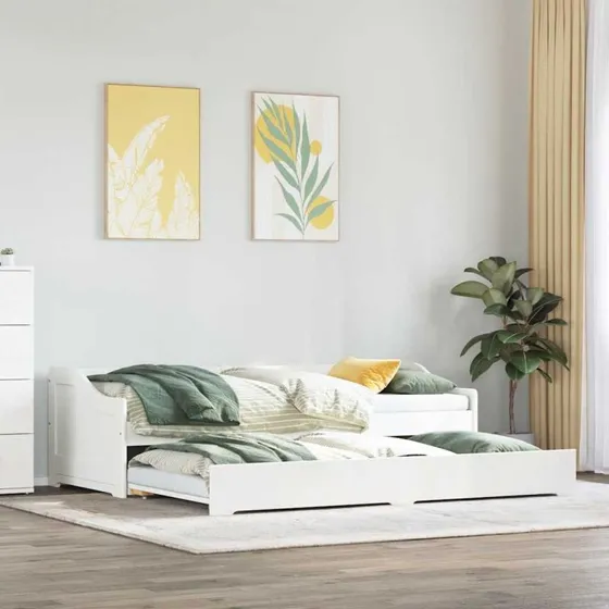 vidaXL IRUN 90x200 cm hvid daybed med trusse uden madras