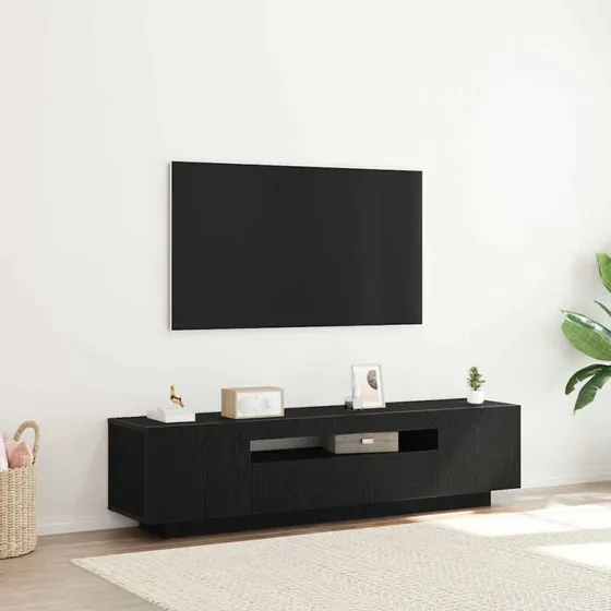 vidaXL TV-skab Sort 160 x 35 x 40 cm Konstrueret Træ