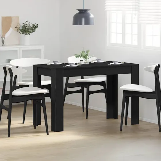 vidaXL Spisebord 120x60x76 cm Konstrueret Træ Sort