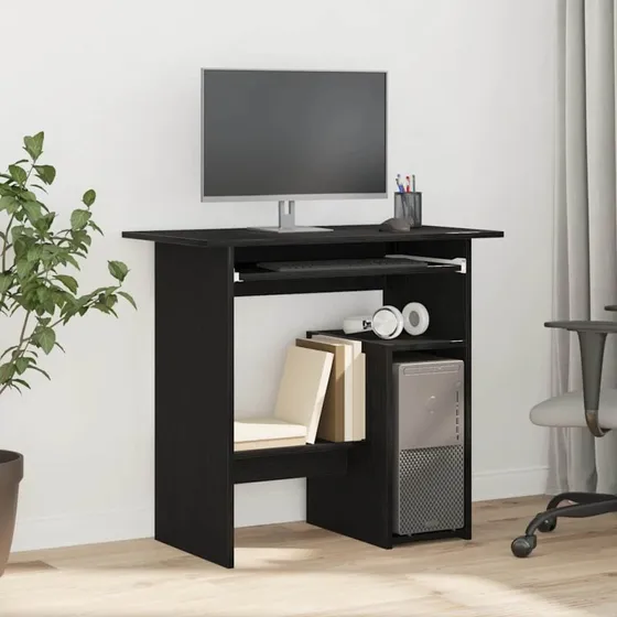 vidaXL Skrivebord 80x45x74 cm Konstrueret Træ Sort