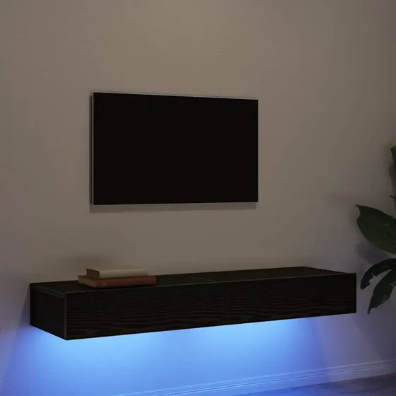 vidaXL TV-skabe med LED-lys 60x35x15,5 cm, sort