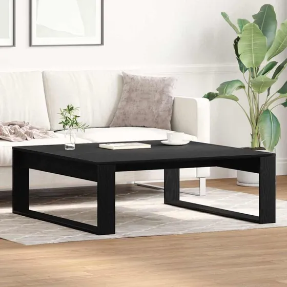 vidaXL Sofabord Sort Eg 100x100x35 cm Konstrueret Træ