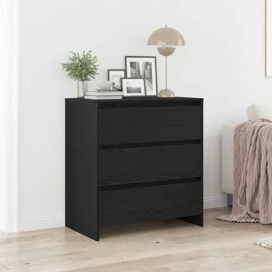 vidaXL Skænk 70x41x75 cm Konstrueret Træ Sort
