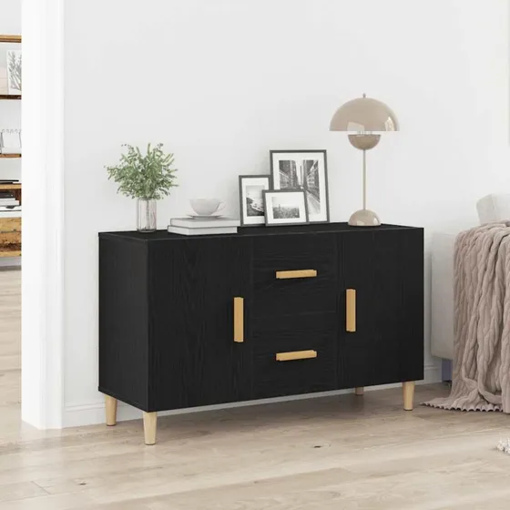 vidaXL Skænk 100x36x60 cm Konstrueret Træ Sort