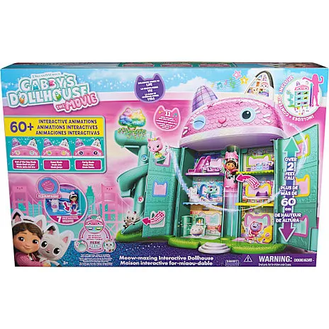 Gabby's interaktive dukkehus med figur og 12 tilbehør