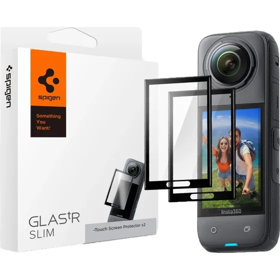 Spigen Glass tR SLIM S2P - Sort til Insta360 X4