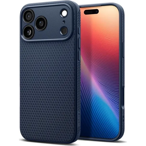 Spigen Liquid Air Cover til iPhone 17 Pro, Navy Blue