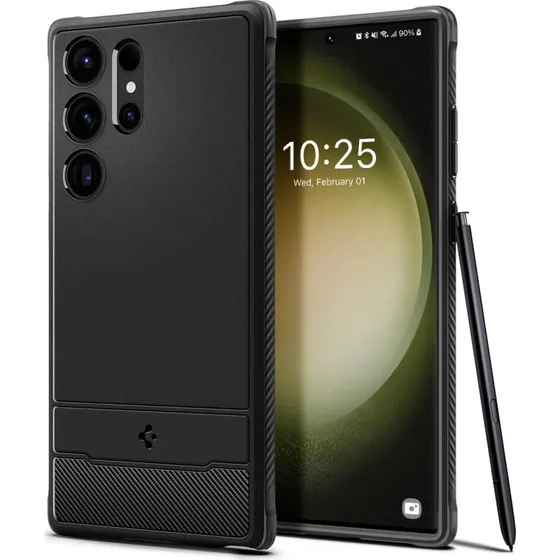 Spigen Rugged Armor - Sort - Samsung Galaxy S23 Ultra