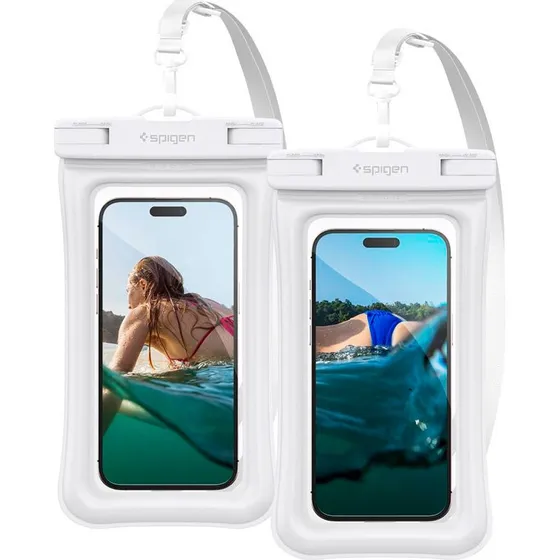 Spigen A610 Aqua Shield Vandtæt Flydende Telefonhylster (2 stk, hvid)