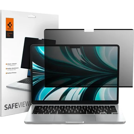 Spigen SafeView Privacy Filter, Magnetisk, 4-vejs, MacBook Air 13" M4/M3/M2