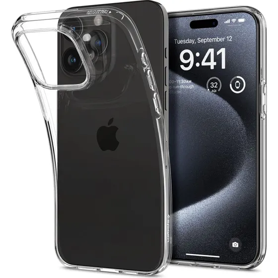 Spigen Liquid Crystal TPU-kase, Crystal Clear til iPhone 15 Pro