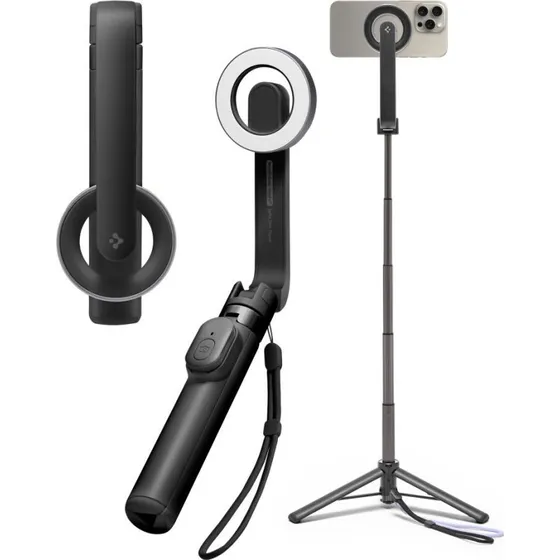 Spigen S571W MagSafe Bluetooth Selfie Stick med Tripod - Sort
