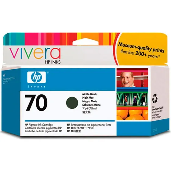 HP 70 Mat Sort Blækpatron 130 ml