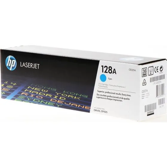 HP 128A Cyan Toner CE321A, 1.300 sider