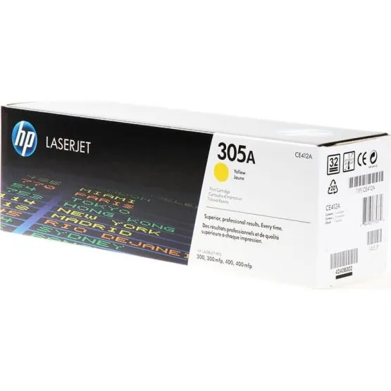 HP Toner CE412A 305A Gul, 2.600 sider