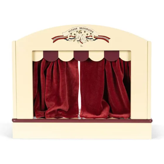 Konges Sløjd Dukketeater i træ – lille bord, bordeaux