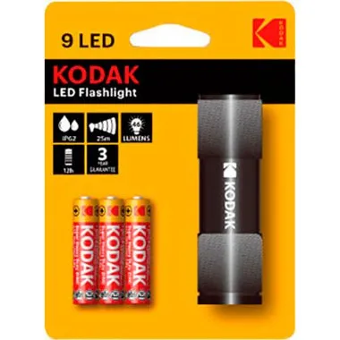 Kodak Compact 9-LED Flashlight Sort, 46 lm, IP63