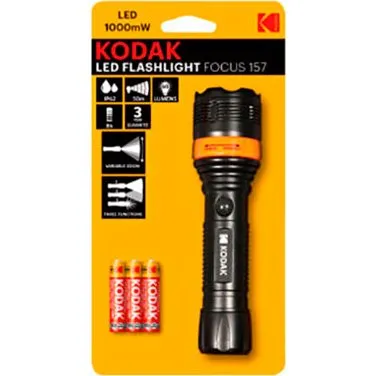 Kodak LED Focus 157, 60lm, sort, med 3xAAA