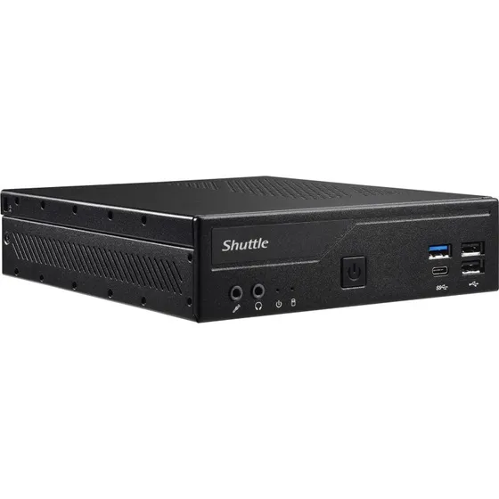 Shuttle XPC Slim DH610 Barebone PC, LGA1700, 3 skærme, 2x LAN, sort