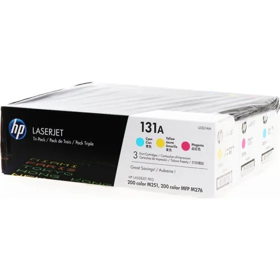 HP 131A 3-Pack Farvetoner: Cyan, Magenta, Gul
