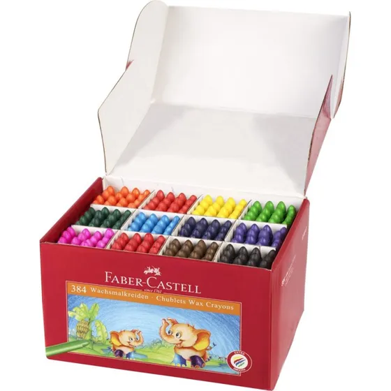 Faber-Castell Jumbo Voksfarvekridt 384x, 12 Farver