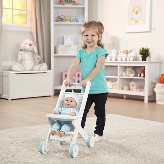 Melissa & Doug Dukkeklapvogn i træ, til dukker op til 51 cm