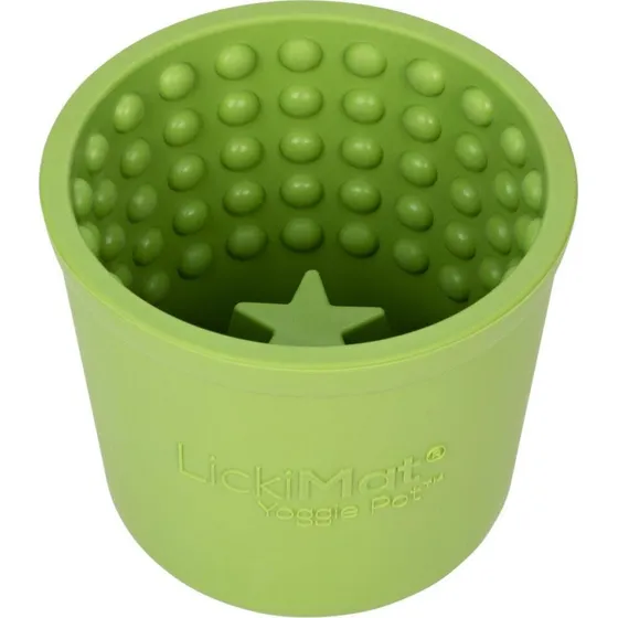 Lickimat Yoggie Pot Grøn Gummi - 9x9,5 cm