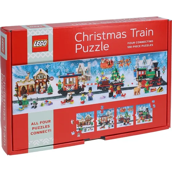 LEGO Puslespil med Juletog – 4 x 100 Brikker