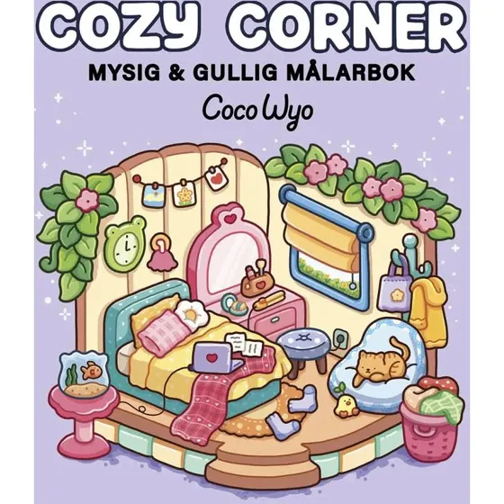 Coco Wyo Cozy Corner Malebog, 96 sider, 20,3x20,3 cm, 45 motiver – 3+ år