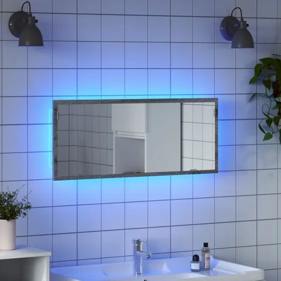 vidaXL LED-badeværelsesspejl 60x8,5x37 cm grå sonoma