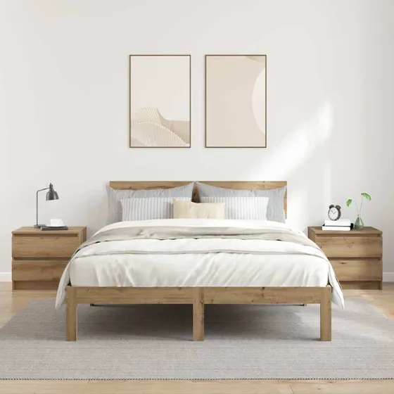 vidaXL Sengeborde 2 stk. 50x40x43,5 cm konstrueret træ