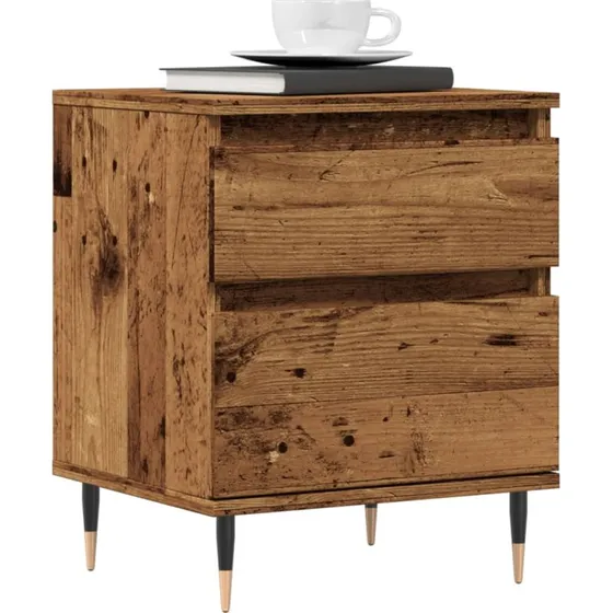 vidaXL Sengeborde 2 stk. 40x35x50 cm konstrueret træ antikt træ
