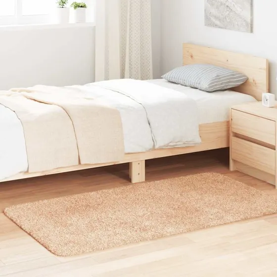 vidaXL Shaggy Gulvtæppe Navarra 80x150 cm Beige
