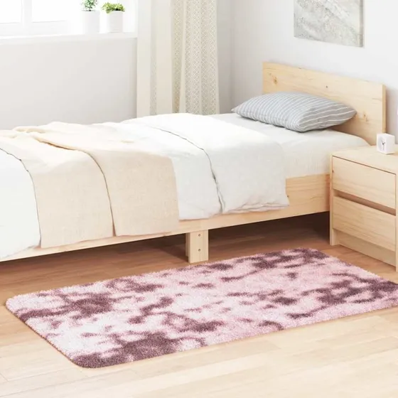 vidaXL NAVARRA shaggy gulvtæppe 80x150 cm høje luv støvet rosa