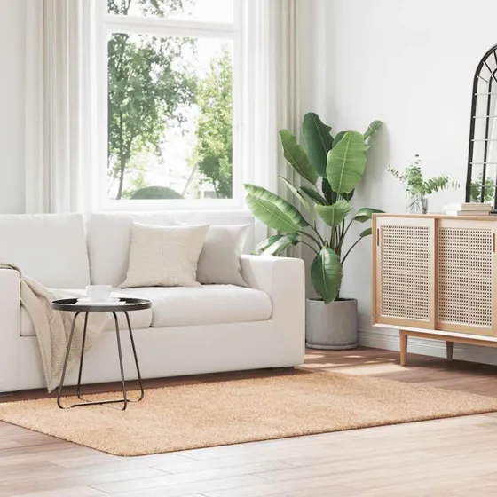 vidaXL Shaggy Gulvtæppe Navarra 130x200 cm Beige