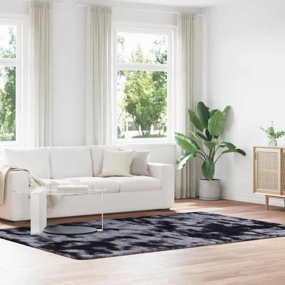 vidaXL NAVARRA shaggy tæppe 200x290 cm mørkegrå