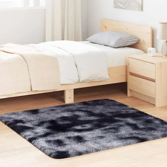 vidaXL Shaggy Gulvtæppe Navarra 120x120 cm Mørkegrå