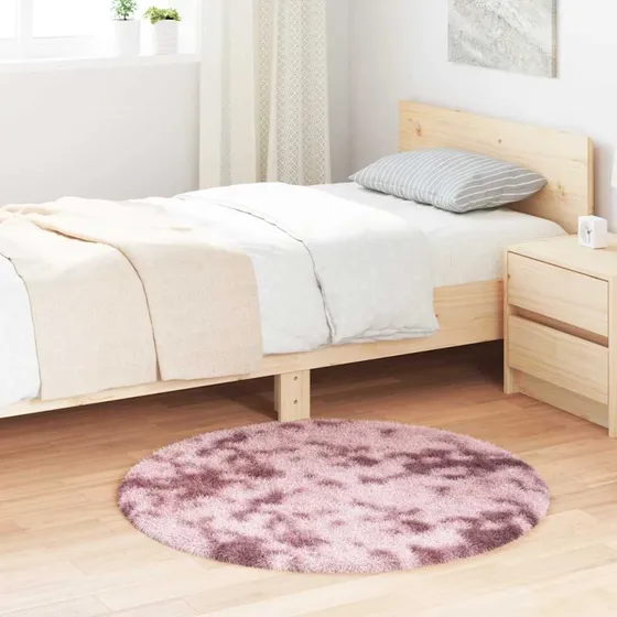 vidaXL Shaggy Gulvtæppe Navarra 100x100 cm Støvet Rosa