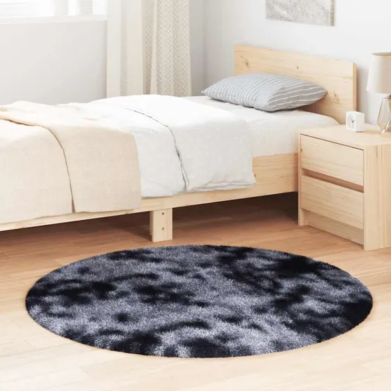 vidaXL Shaggy Gulvtæppe Navarra 120x120 cm Mørkegrå