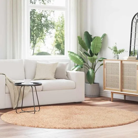 vidaXL Navarra Shaggy Gulvtæppe 200x200 cm Beige