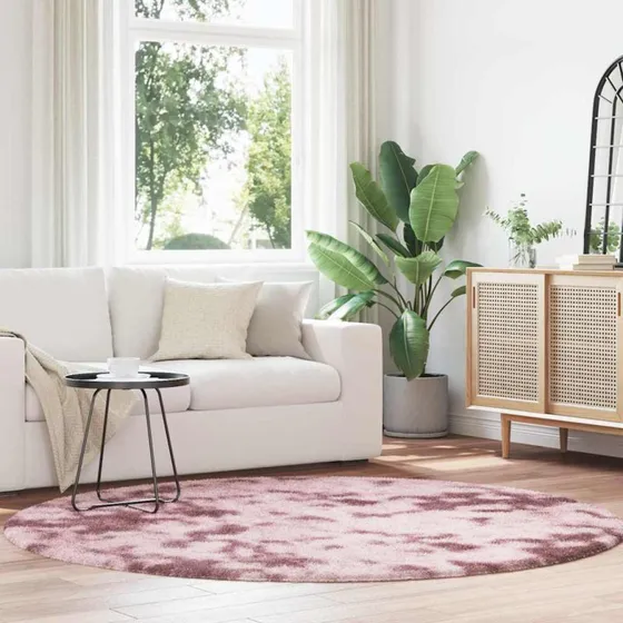 vidaXL Navarra Shaggy Gulvtæppe 200x200 cm Støvet Rosa